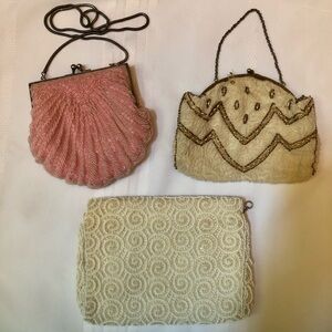 3 vintage beaded clutch/purses